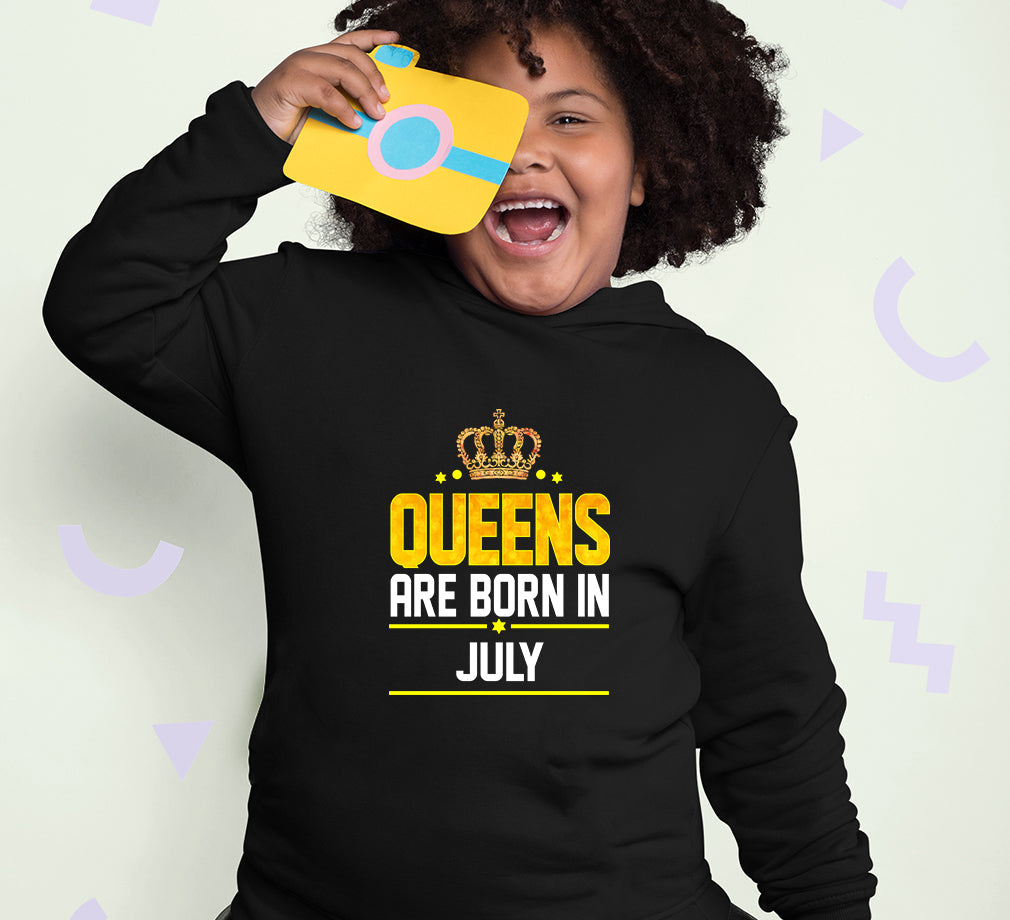 Queens Are Born In July Girl Hoodies-FunkyTeesClub