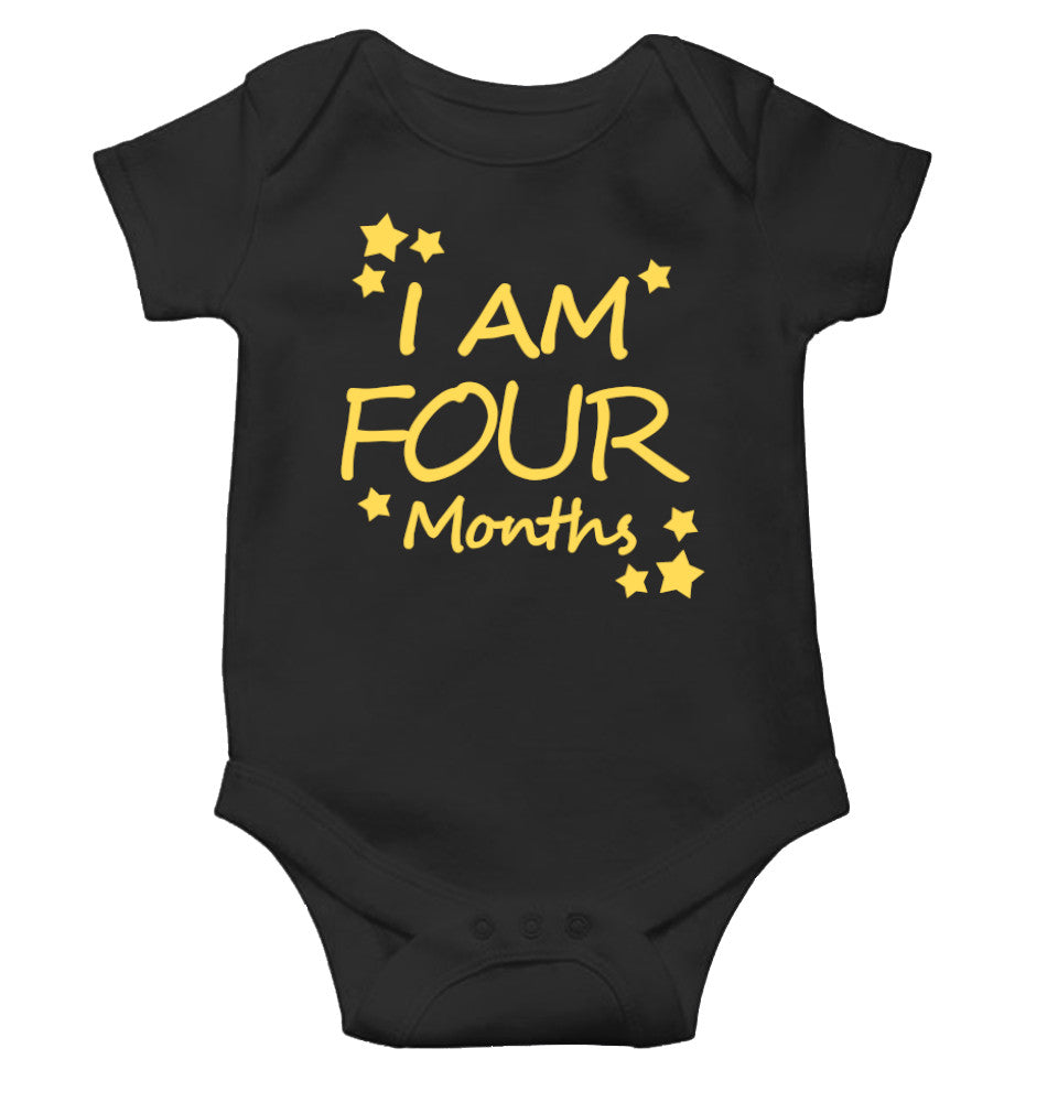 I Am Four Months Rompers for Baby Girl- FunkyTeesClub