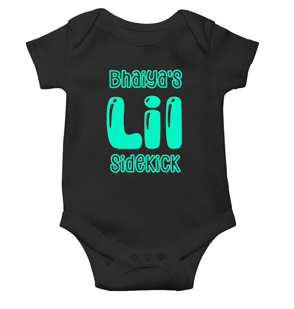 Bhaiyas Little Sidekick Rakshabandhan Rompers for Baby Girl- FunkyTeesClub