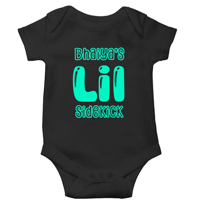 Bhaiyas Little Sidekick Rakshabandhan Rompers for Baby Girl- FunkyTeesClub