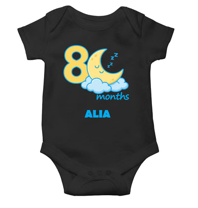 Custom Name Eight Month Rompers for Baby Girl- FunkyTeesClub