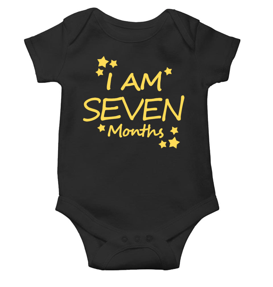 I Am Seven Months Rompers for Baby Boy- FunkyTeesClub