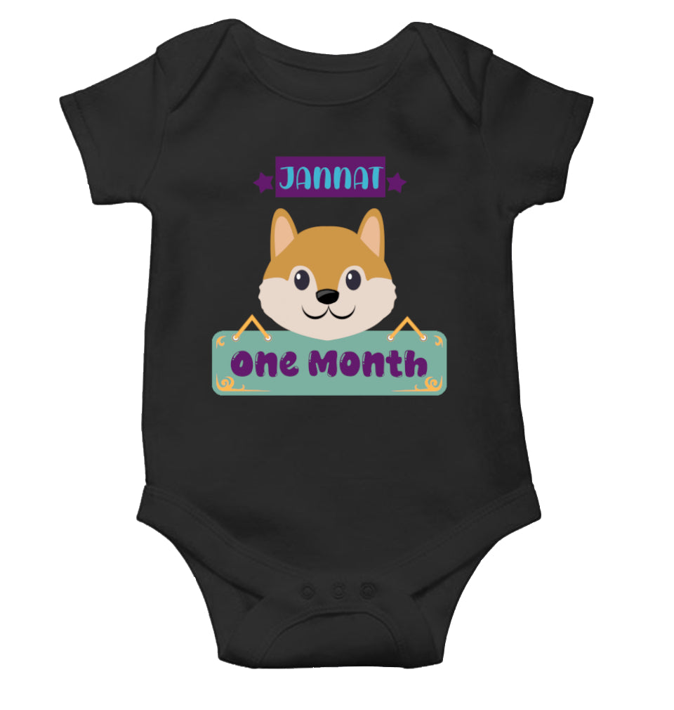 Custom Name One Month Rompers for Baby Girl- FunkyTeesClub