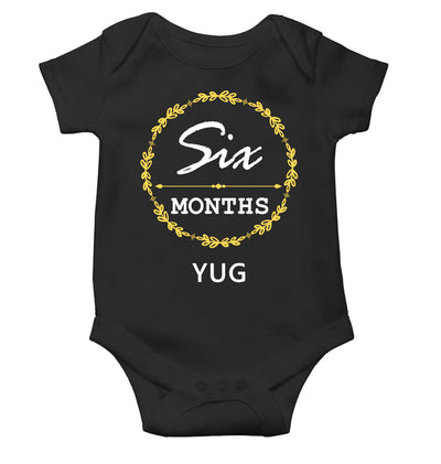 Custom Name Six Months Rompers for Baby Boy- FunkyTeesClub