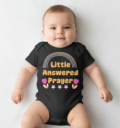 Little Answered Prayer New Born Rompers for Baby Boy- FunkyTeesClub