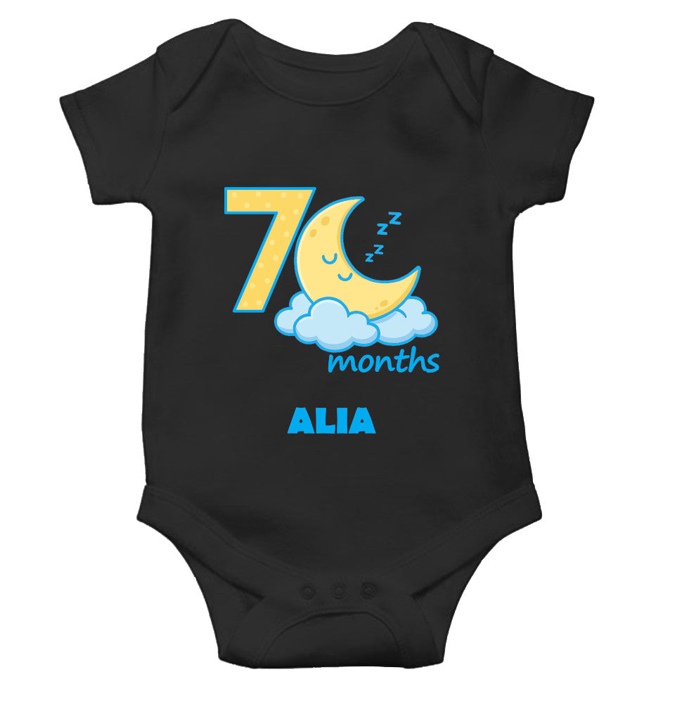 Custom Name Seventh Month Rompers for Baby Girl- FunkyTeesClub