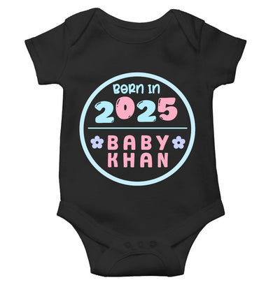Custom Name Baby Surname And Year New Born Rompers for Baby Boy- FunkyTeesClub