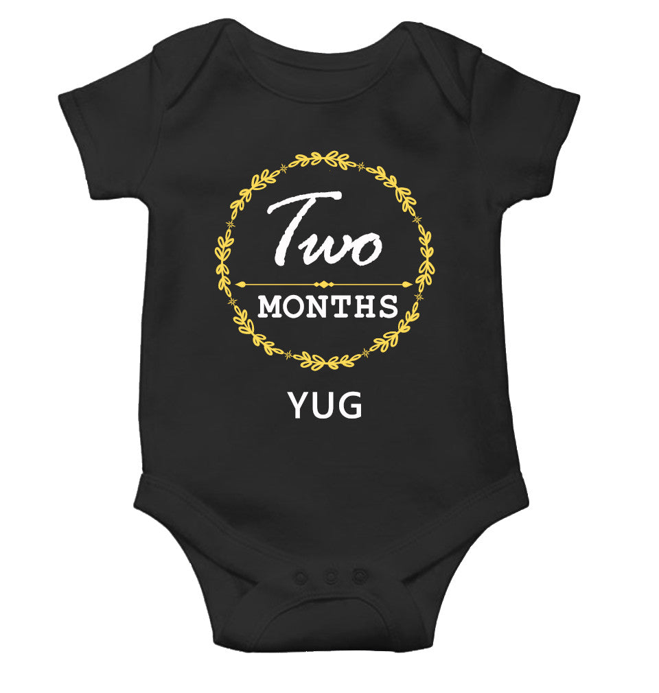 Custom Name Two Month Rompers for Baby Boy- FunkyTeesClub