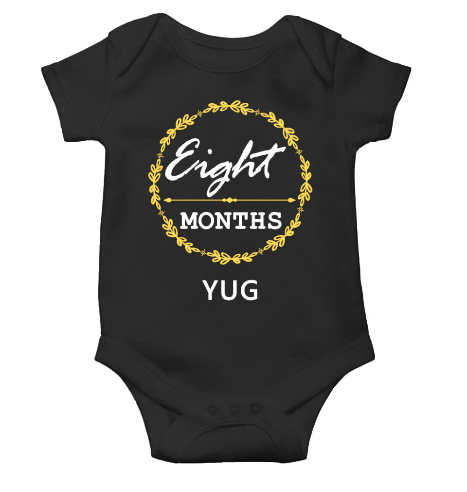 Custom Name Eight Months Rompers for Baby Boy- FunkyTeesClub