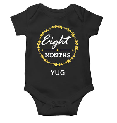 Custom Name Eight Months Rompers for Baby Boy- FunkyTeesClub