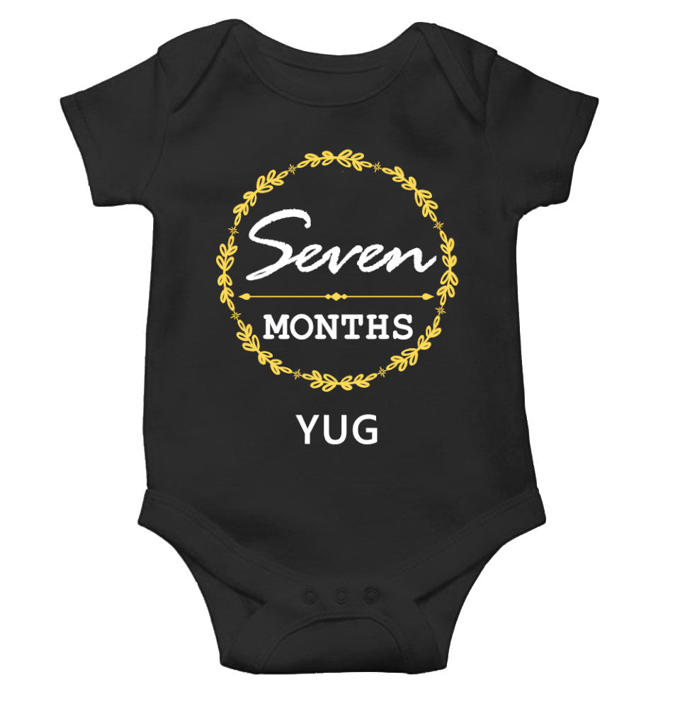 Custom Name Seven Months Rompers for Baby Boy- FunkyTeesClub
