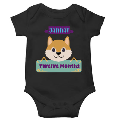 Custom Name Twelve Months Rompers for Baby Girl- FunkyTeesClub