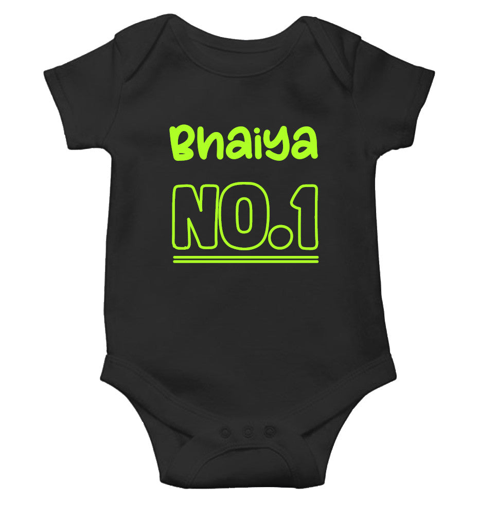 Bhaiya No.1 Rakshabandhan Rompers for Baby Girl- FunkyTeesClub