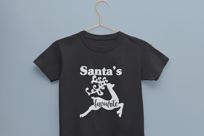 Santas Favorite Christmas Half Sleeves T-Shirt for Boy-FunkyTeesClub