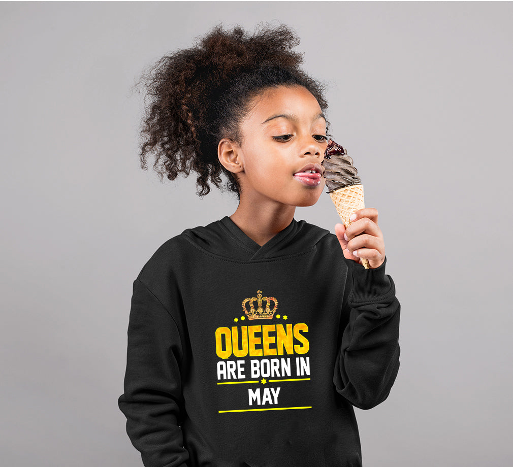 Queens Are Born In May Girl Hoodies-FunkyTeesClub