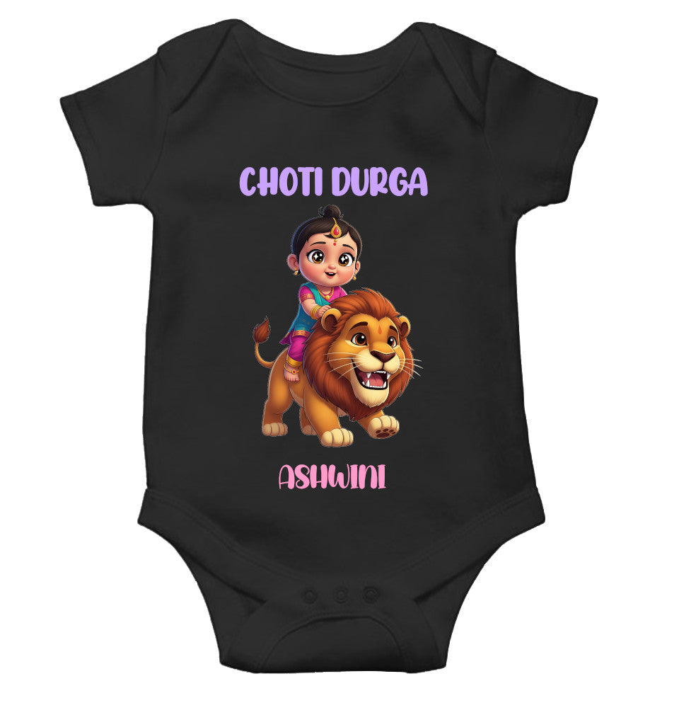 Custom Name Choti Durga Navratri Rompers for Baby Girl- FunkyTeesClub