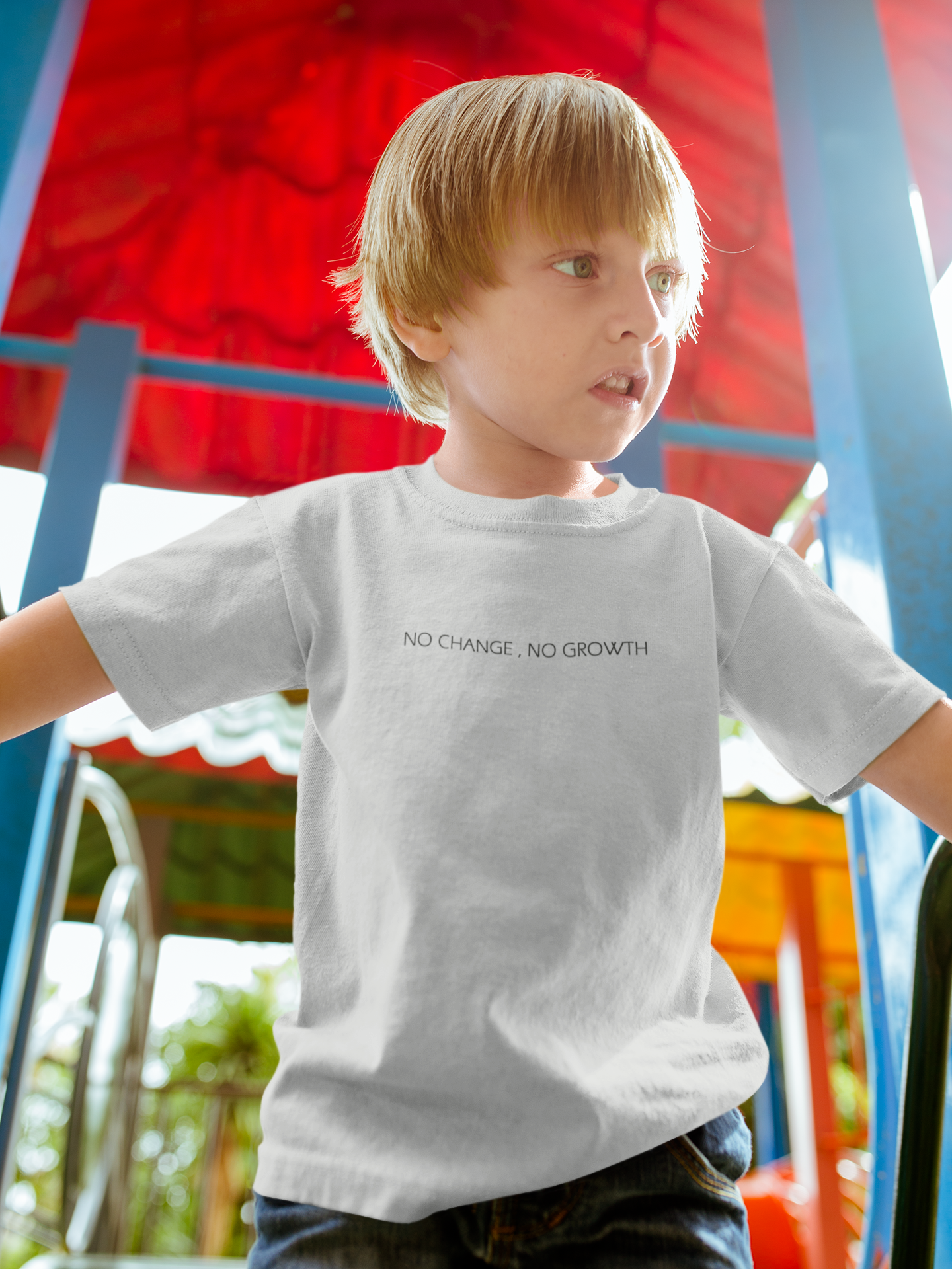 No Change No Growth Minimals Half Sleeves T-Shirt for Boy-FunkyTeesClub