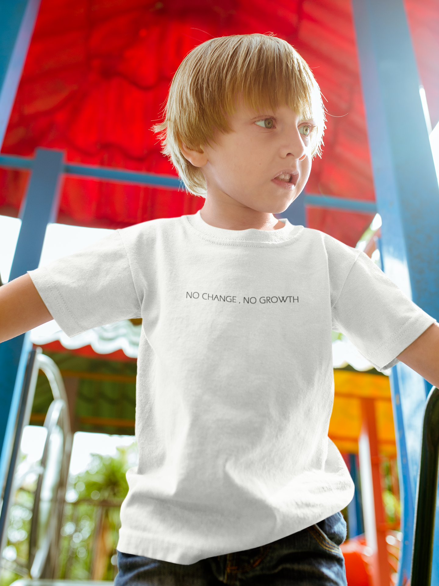 No Change No Growth Minimals Half Sleeves T-Shirt for Boy-FunkyTeesClub