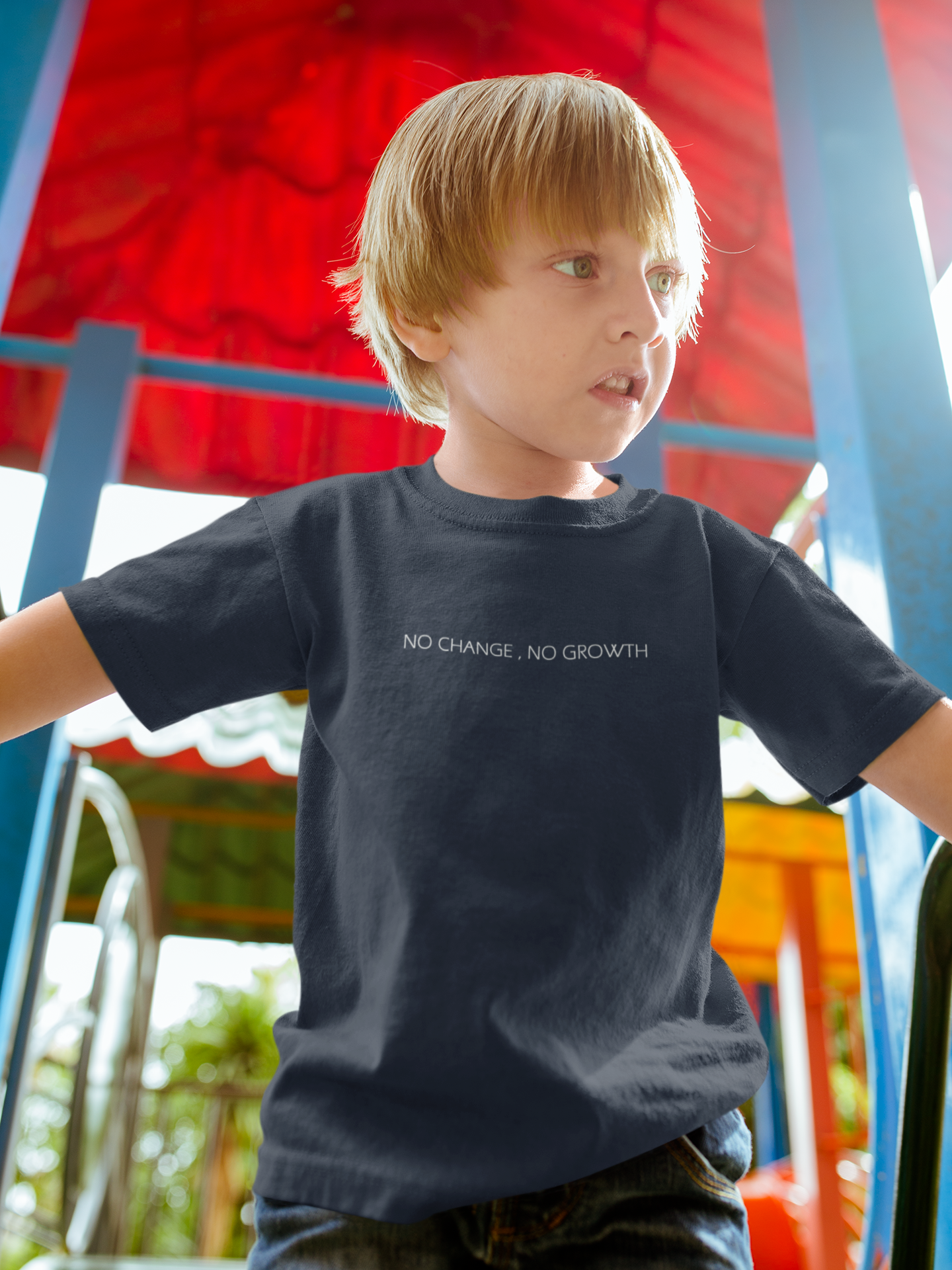 No Change No Growth Minimals Half Sleeves T-Shirt for Boy-FunkyTeesClub