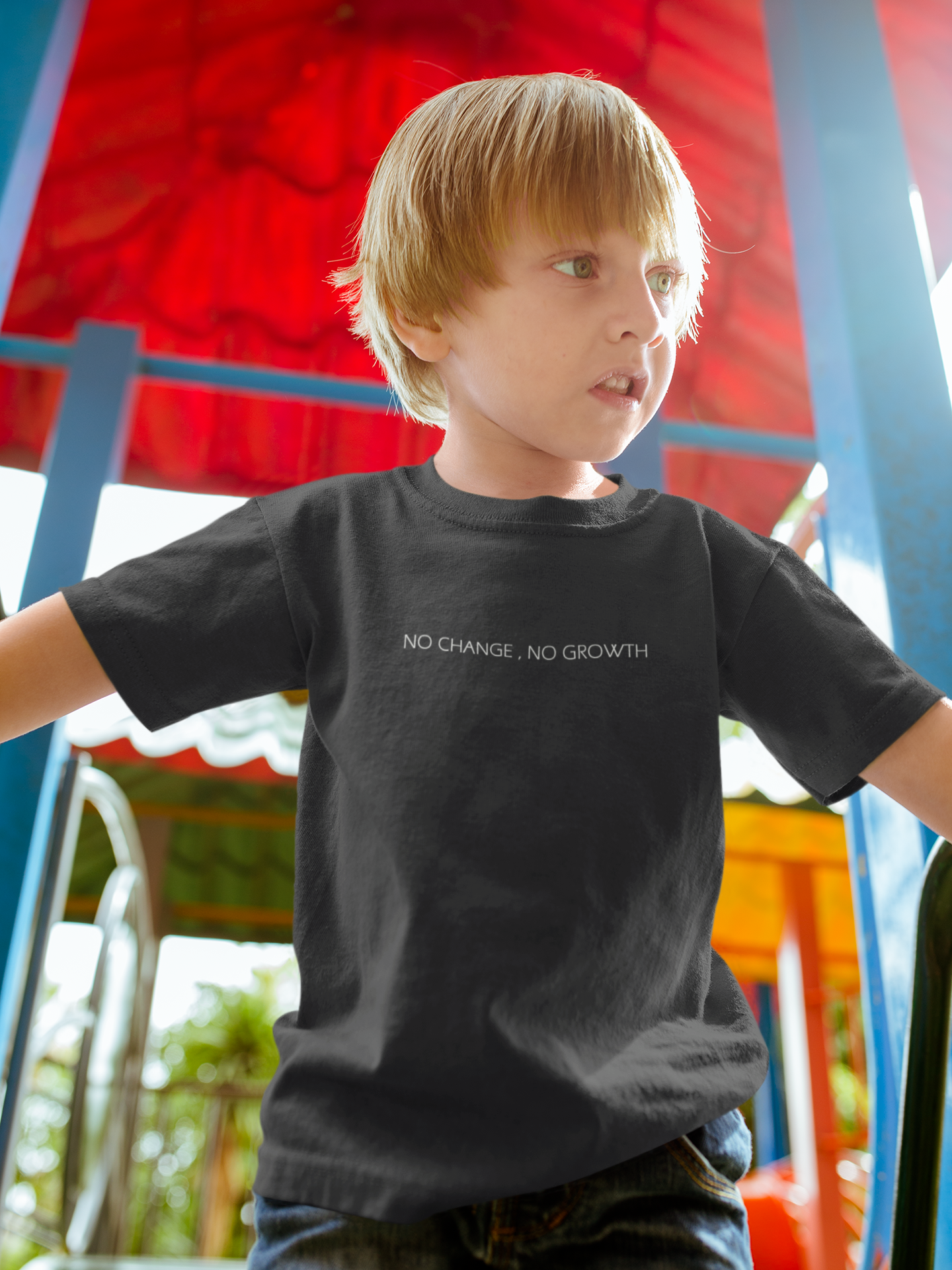 No Change No Growth Minimals Half Sleeves T-Shirt for Boy-FunkyTeesClub
