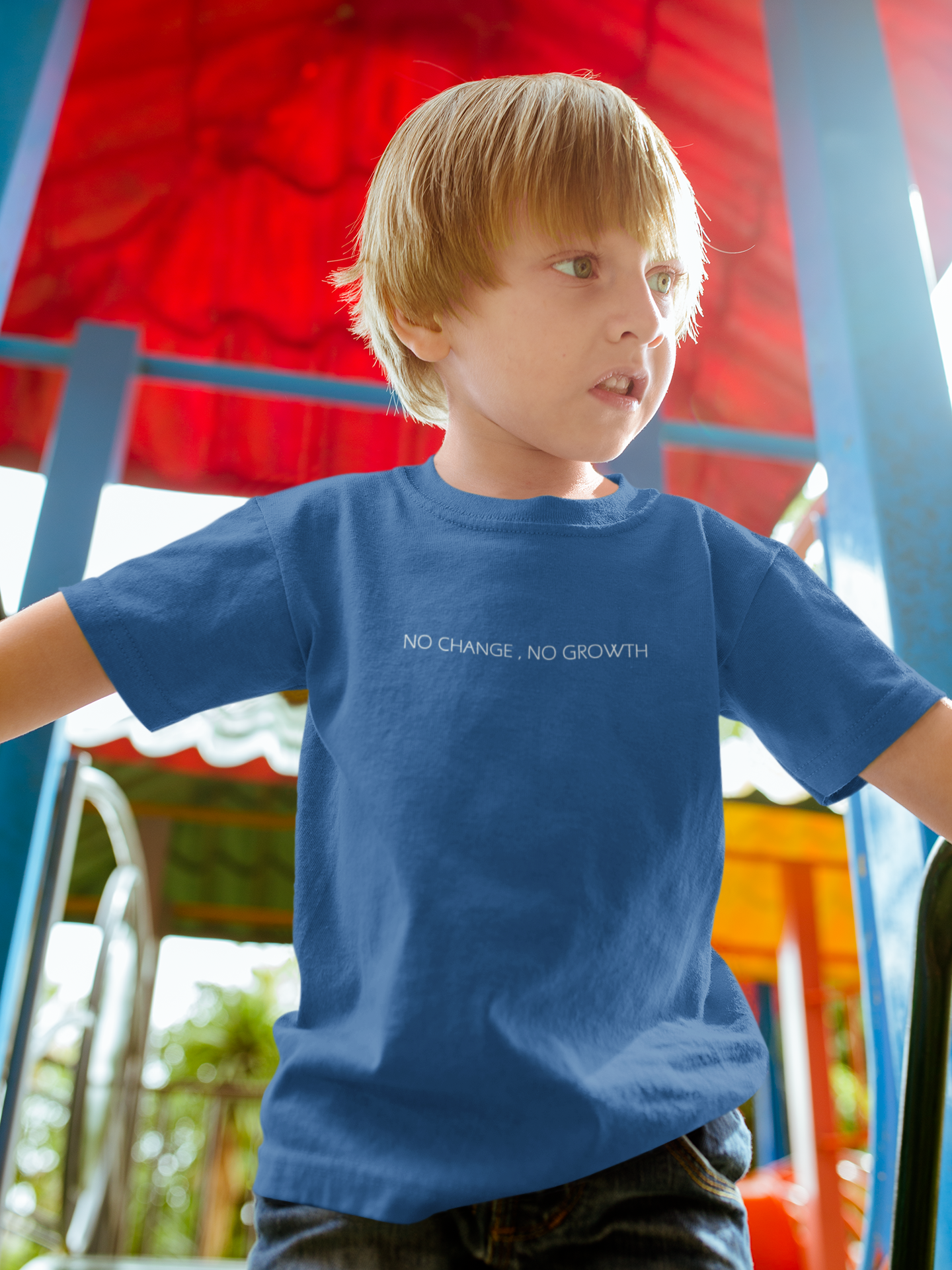 No Change No Growth Minimals Half Sleeves T-Shirt for Boy-FunkyTeesClub