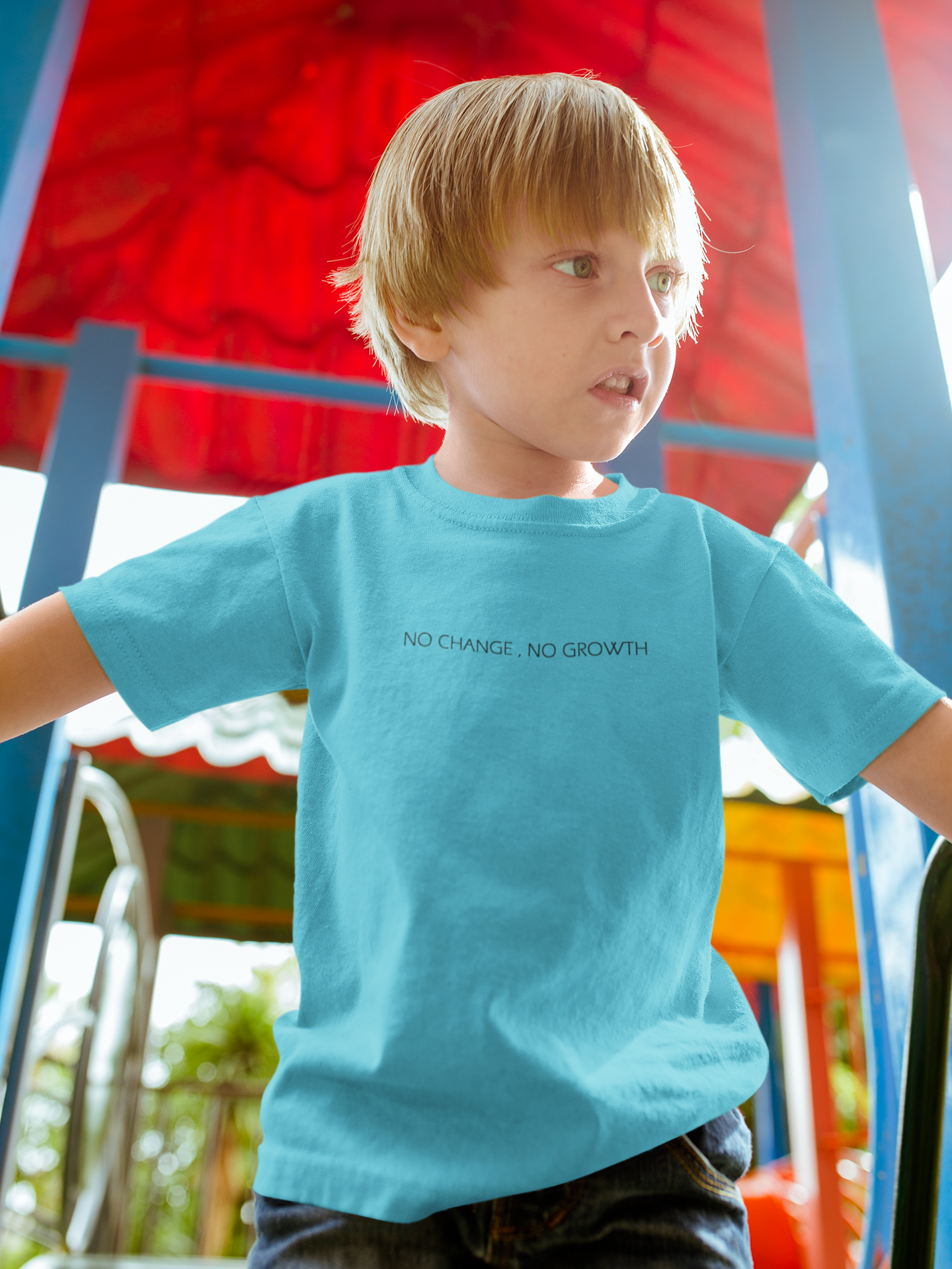 No Change No Growth Minimals Half Sleeves T-Shirt for Boy-FunkyTeesClub
