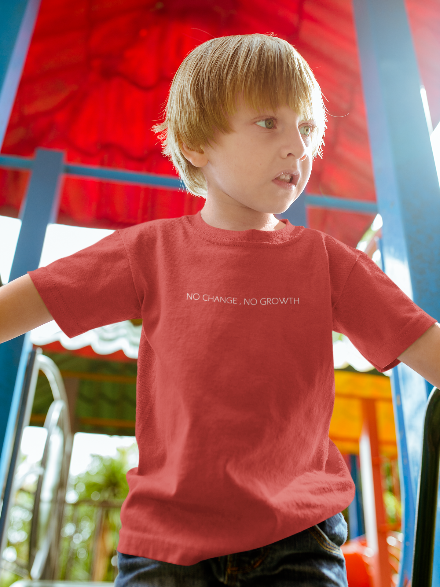 No Change No Growth Minimals Half Sleeves T-Shirt for Boy-FunkyTeesClub