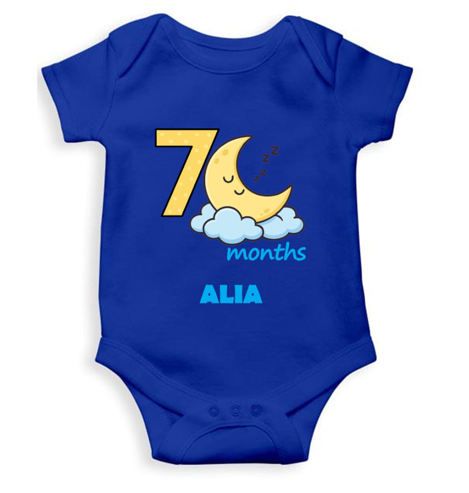 Custom Name Seventh Month Rompers for Baby Girl- FunkyTeesClub