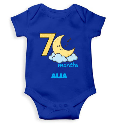 Custom Name Seventh Month Rompers for Baby Girl- FunkyTeesClub
