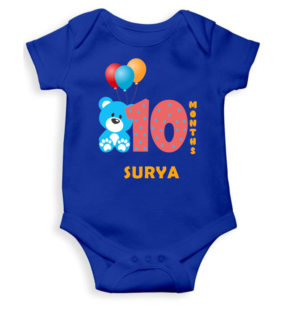 Custom Name Eleventh Month Rompers for Baby Boy- FunkyTeesClub