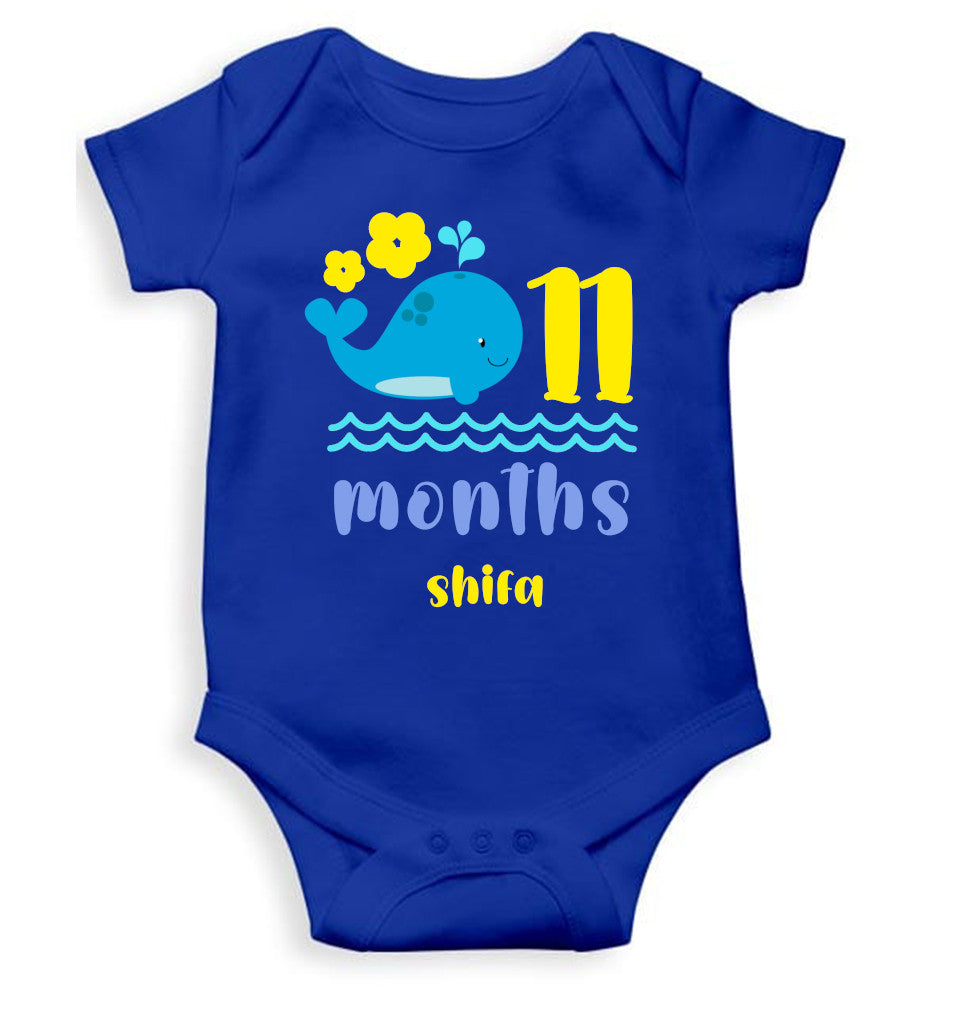Custom Name Eleventh Month Rompers for Baby Girl- FunkyTeesClub