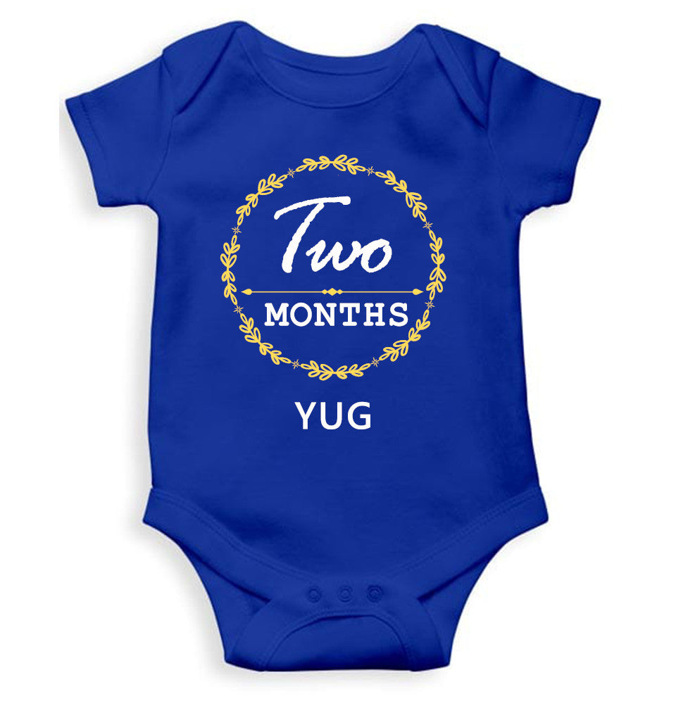 Custom Name Two Month Rompers for Baby Boy- FunkyTeesClub