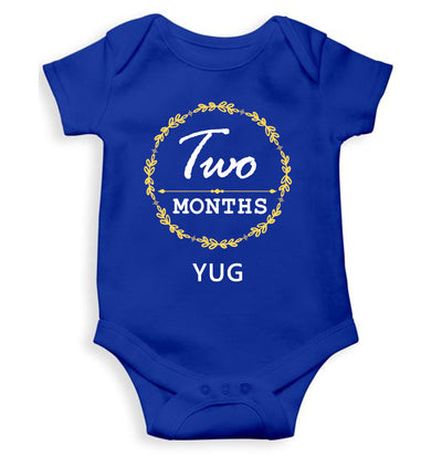 Custom Name Two Month Rompers for Baby Boy- FunkyTeesClub