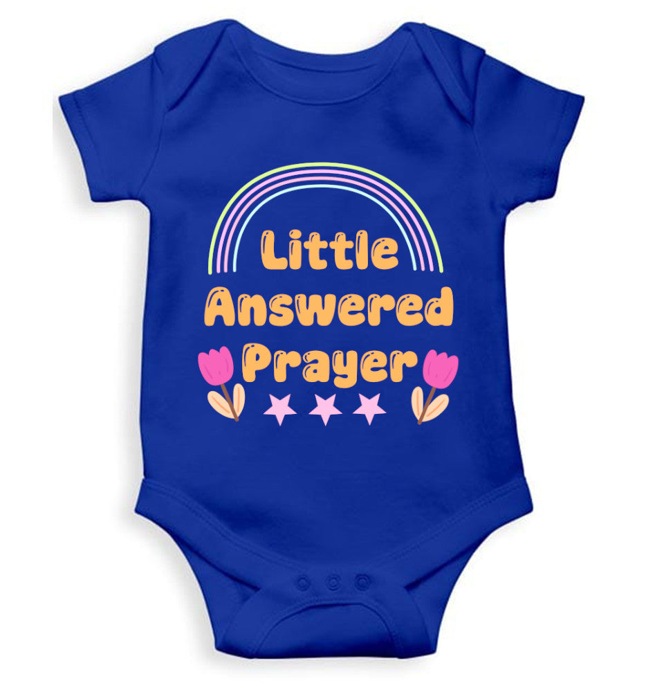 Little Answered Prayer New Born Rompers for Baby Boy- FunkyTeesClub