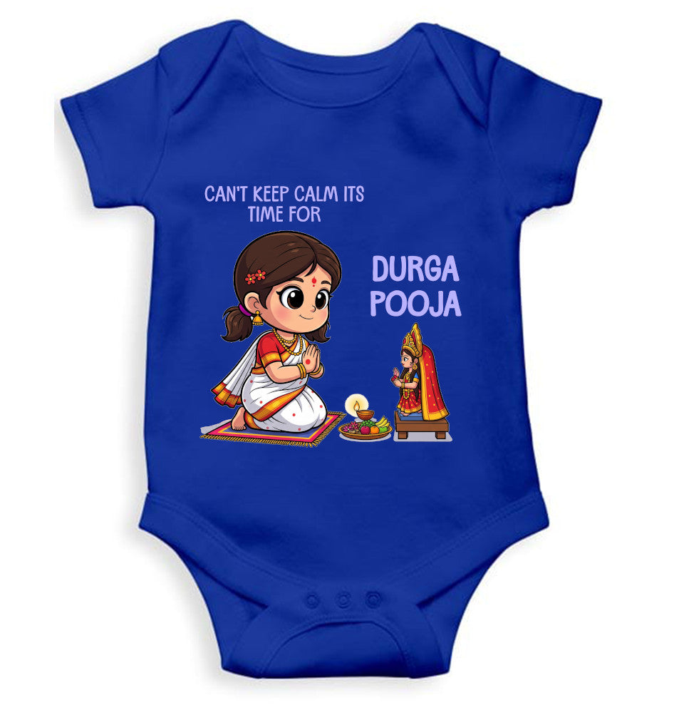 Can't Keep Calm It's Time For Durga Pooja Rompers for Baby Girl- FunkyTeesClub