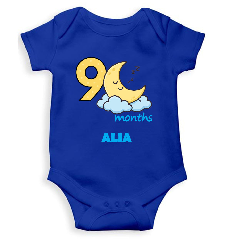 Custom Name Ninth Month Rompers for Baby Girl- FunkyTeesClub