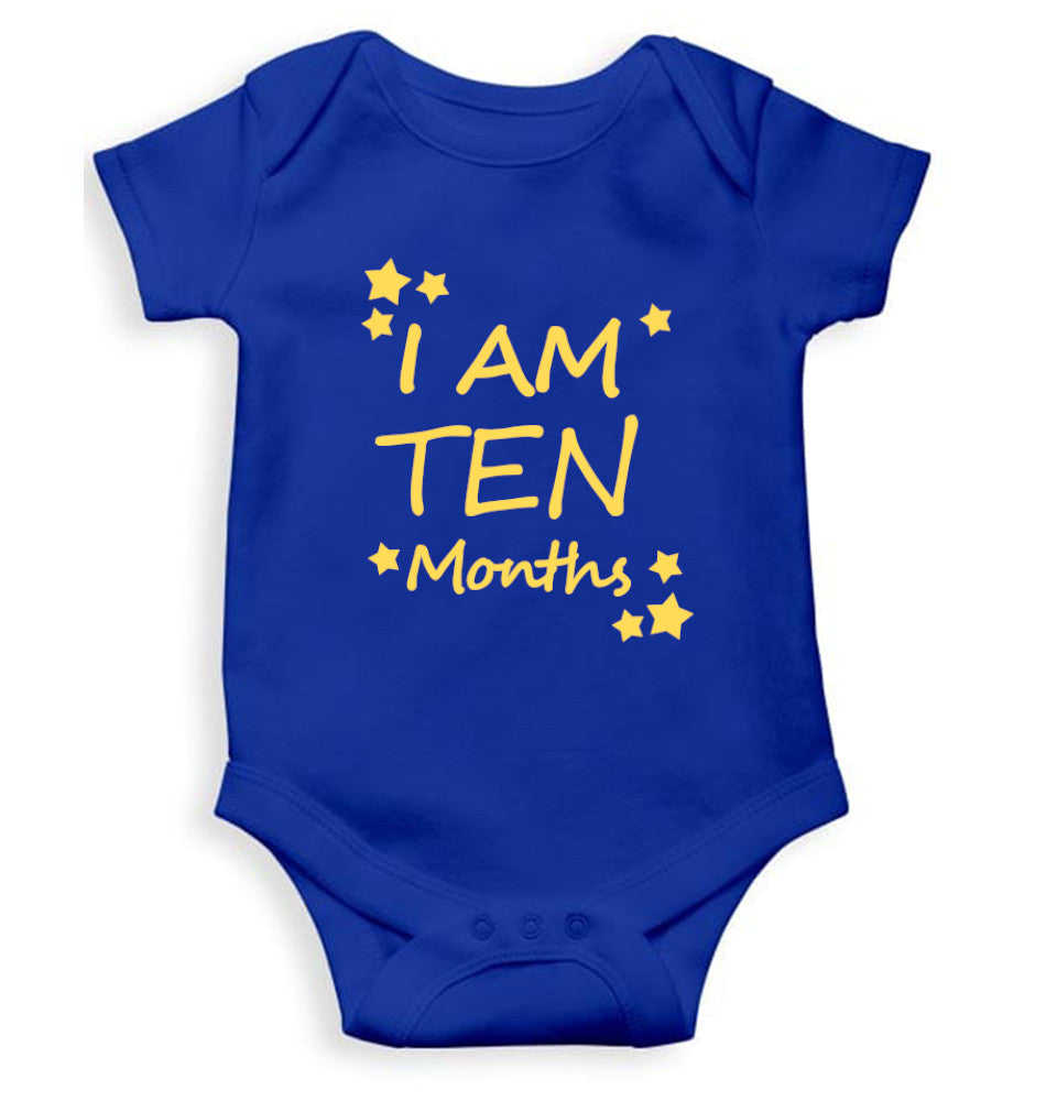I Am Ten Months Rompers for Baby Girl- FunkyTeesClub