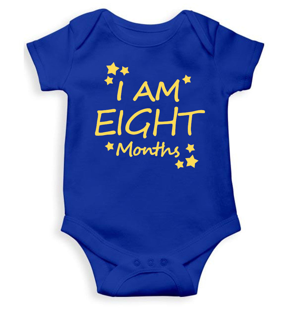 I Am Eight Months Rompers for Baby Girl- FunkyTeesClub