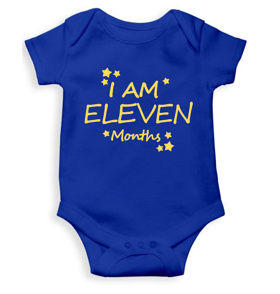 I Am Eleven Months Rompers for Baby Boy- FunkyTeesClub
