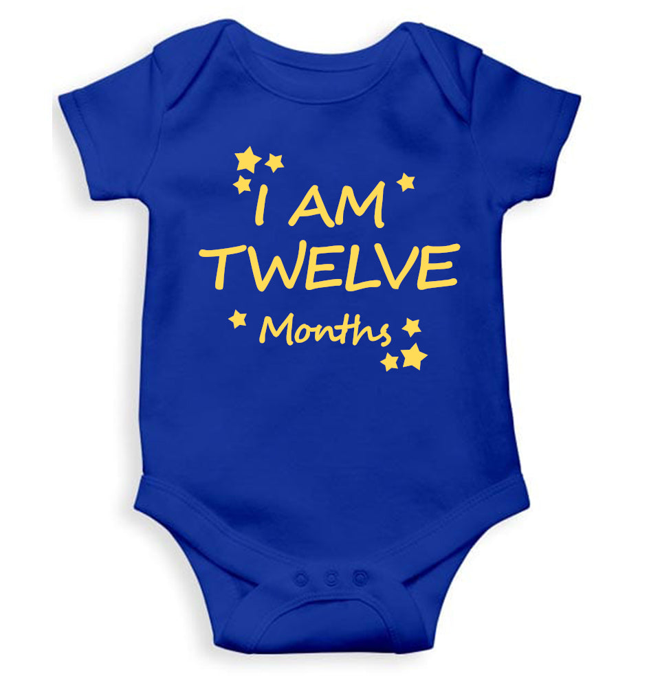 I Am Twelve Months Rompers for Baby Boy- FunkyTeesClub