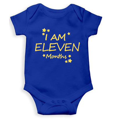 I Am Eleven Months Rompers for Baby Girl- FunkyTeesClub