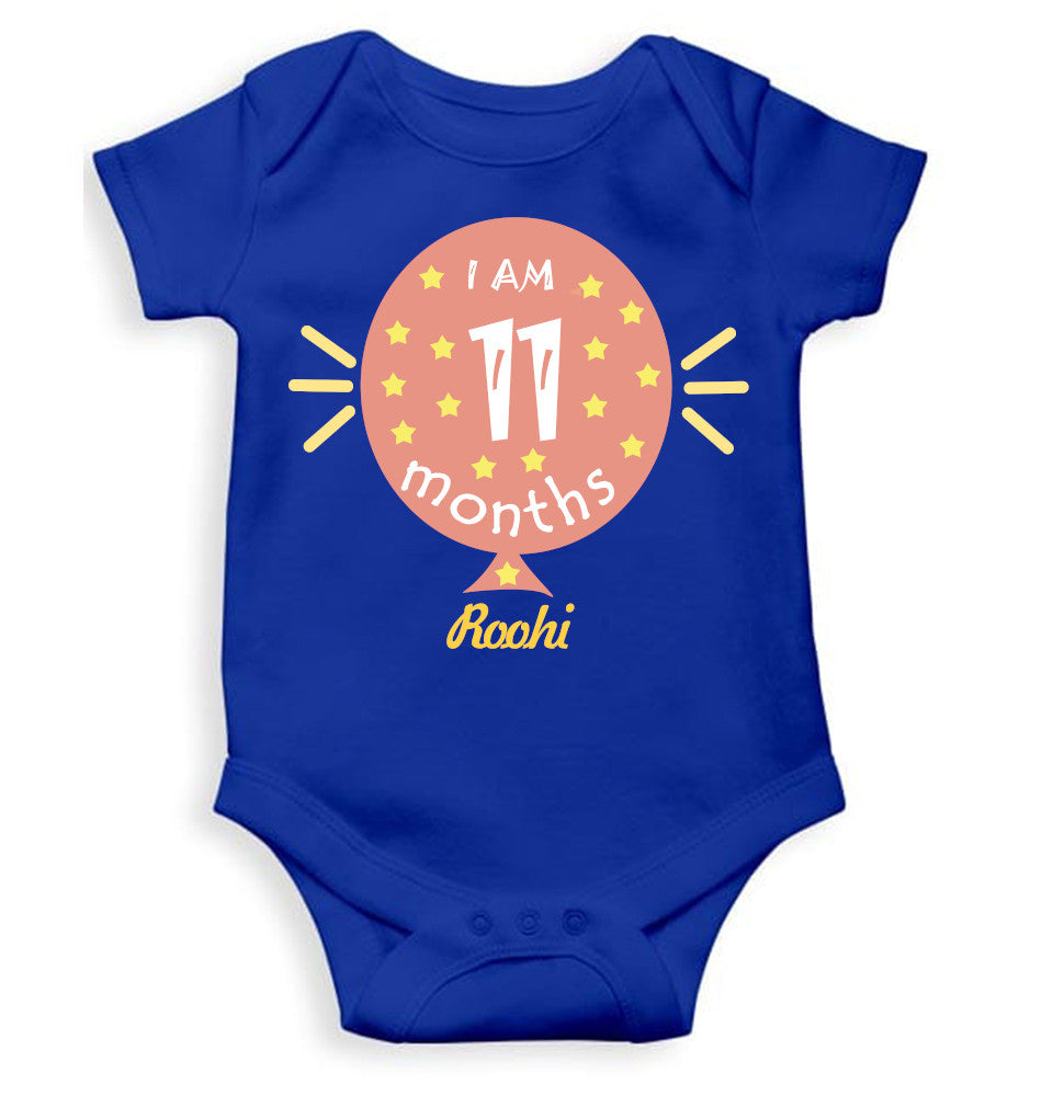 I Am Eleven Months Rompers for Baby Girl- FunkyTeesClub