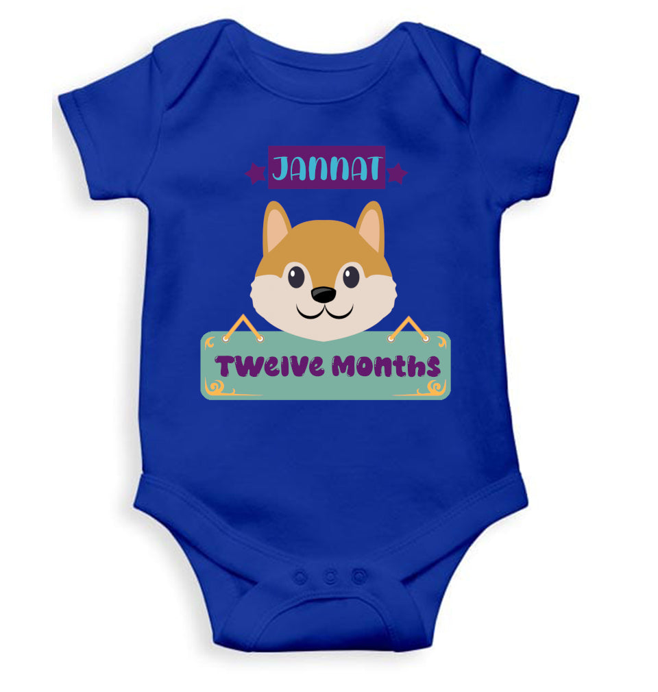 Custom Name Twelve Months Rompers for Baby Girl- FunkyTeesClub