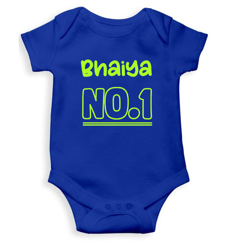 Bhaiya No.1 Rakshabandhan Rompers for Baby Girl- FunkyTeesClub