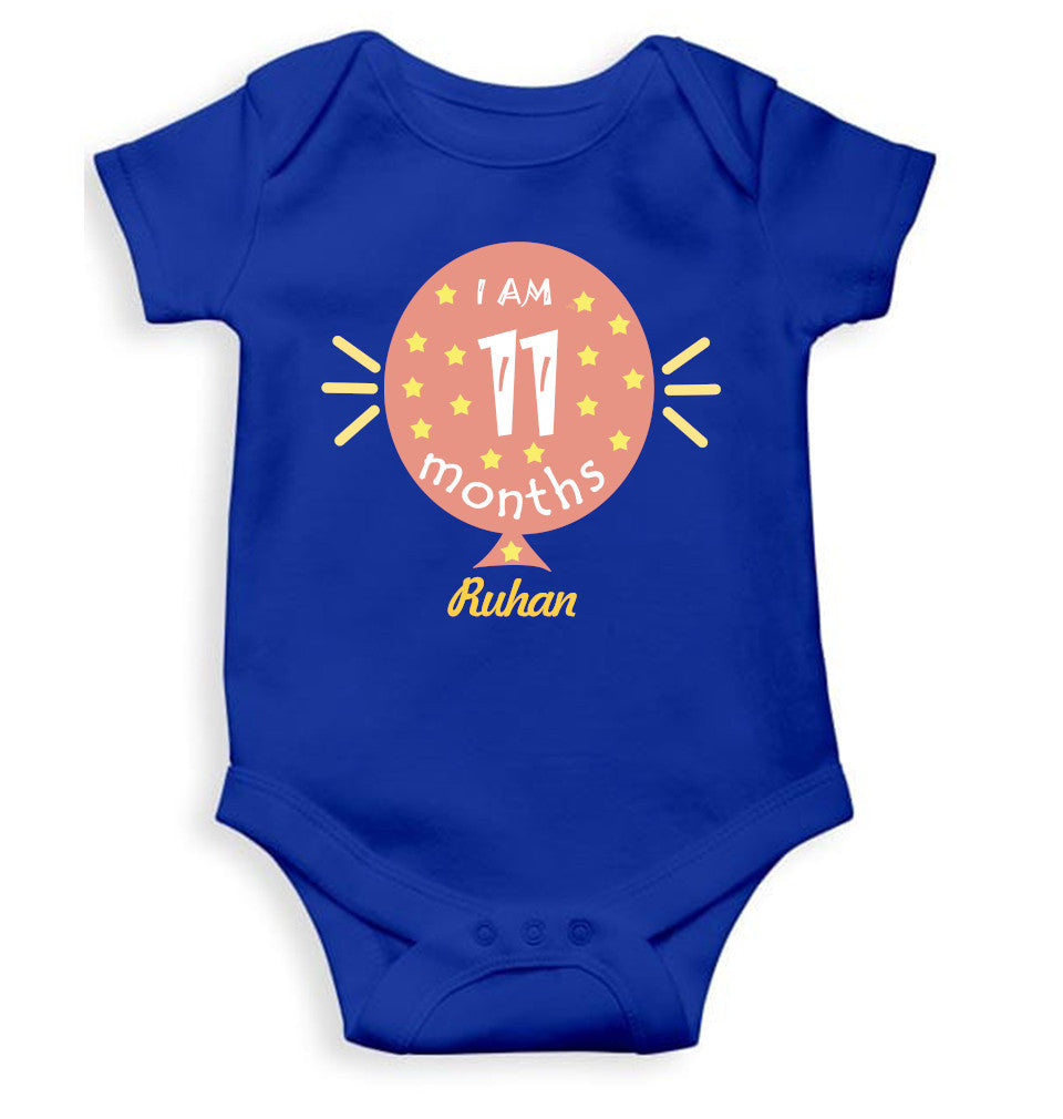 I Am Eleven Months Rompers for Baby Boy- FunkyTeesClub