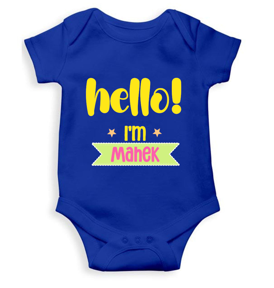 Custom Name Hello New Born Rompers for Baby Girl- FunkyTeesClub