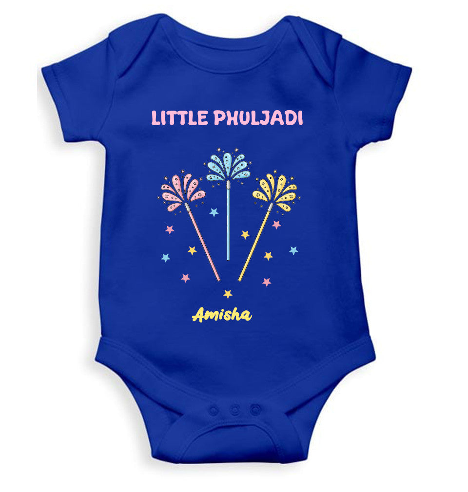 Custom Name Little Phuljadi Diwali Rompers for Baby Girl- FunkyTeesClub