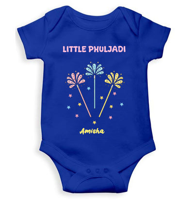 Custom Name Little Phuljadi Diwali Rompers for Baby Girl- FunkyTeesClub
