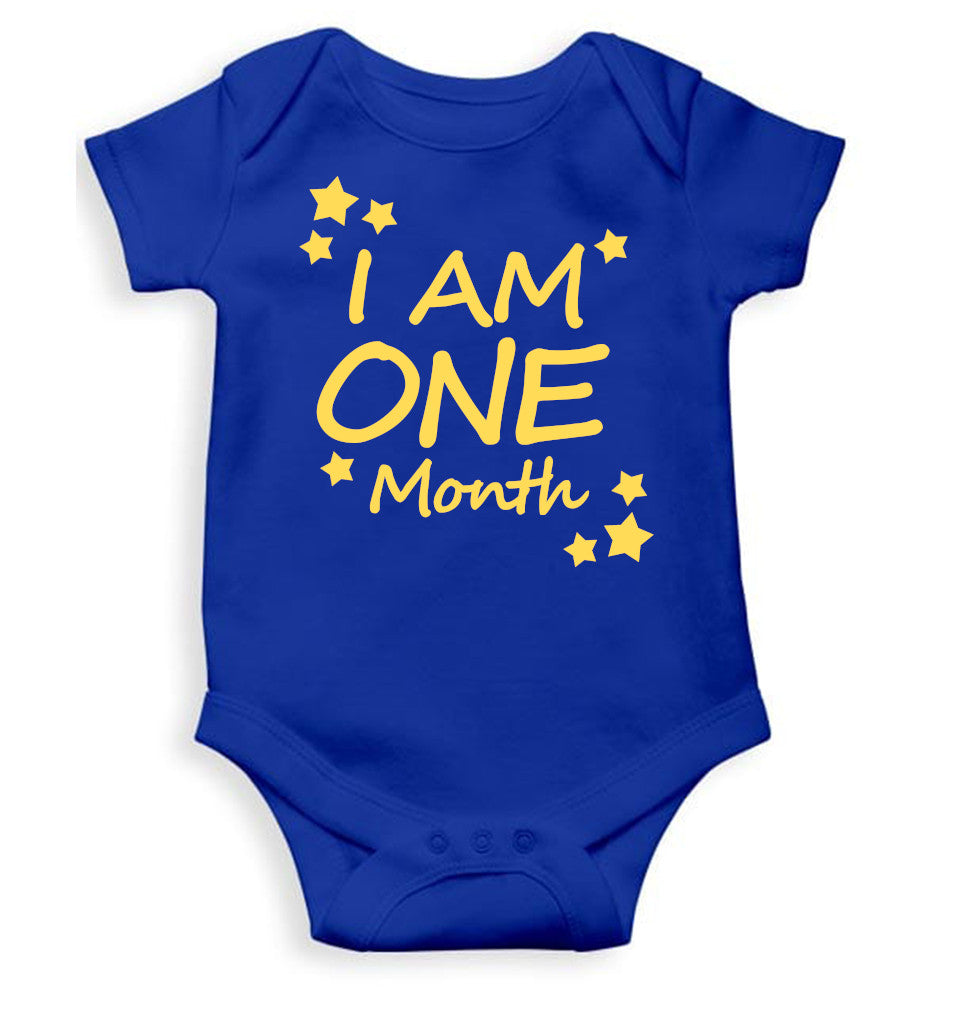 I Am One Month Rompers for Baby Boy- FunkyTeesClub