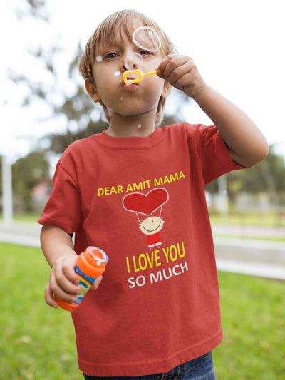 Custom Name I love My Mama So Much Half Sleeves T-Shirt for Boy-FunkyTeesClub